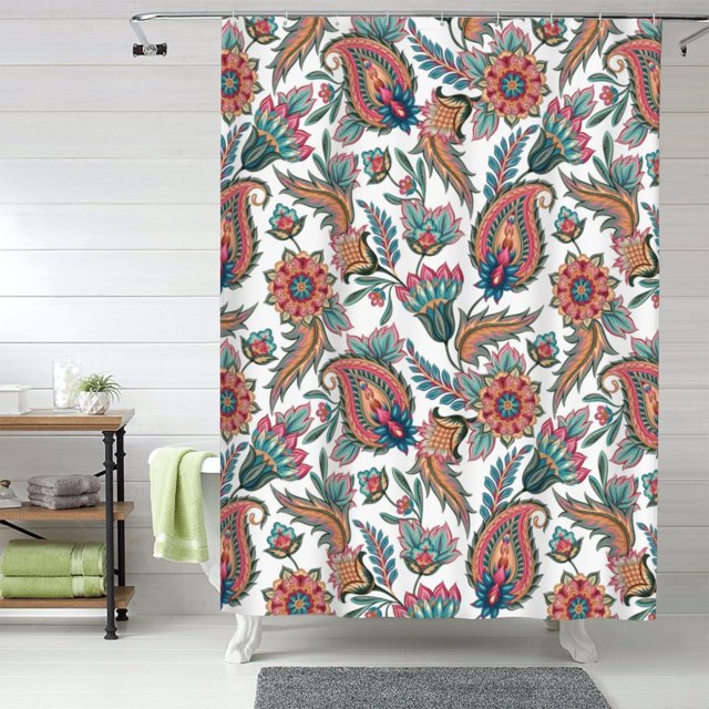 Fabric Shower Curtains for Bathroom cute flowers 60x72In Opaque