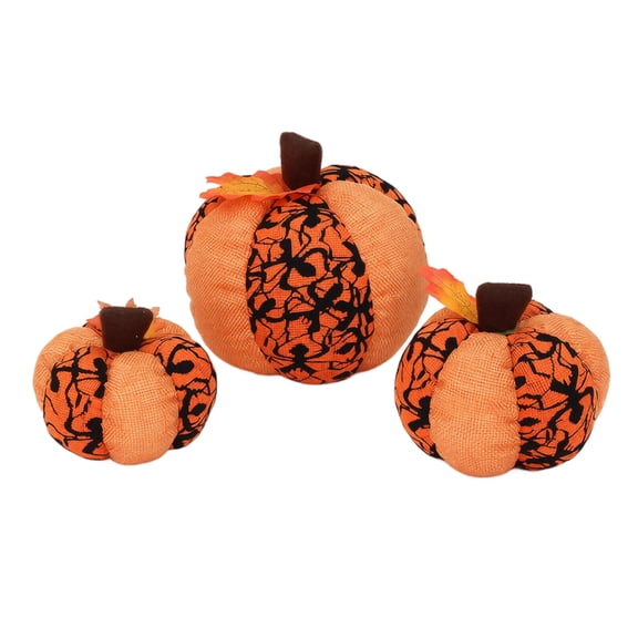 Fabric Smiling Face Pumpkin Halloween Decoration, Funny Fall Harvest Thanksgiving Home Decor, Party Table Centerpiece Ornament for Indoor Mantel Shelf