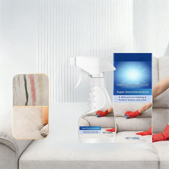 Fabric Sofa Cleaner 120ml | Upholstery Stain Remover | Fast-Acting Upholstery Cleaner for Sofas, Chairs | Plastic Bottle, White | Compact Size for Targeted Fabric Cleaning