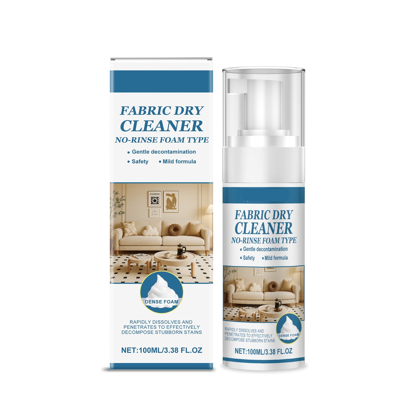 Fabric Sofa Cleaner Household Strong Penetration Fiber Removes Stubborn Stains Foam Spray Cleaner Household Bedroom Sofa Carpet Quickly Decomposes Stains Dust Remover Restores Gloss