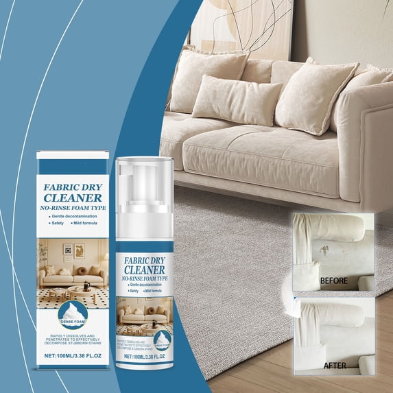 Fabric Sofa Cleaner Spray 100ml, Deep Cleaning Upholstery Stain Remover with Fast-Drying No-Rinse Formula for Couches and Furniture