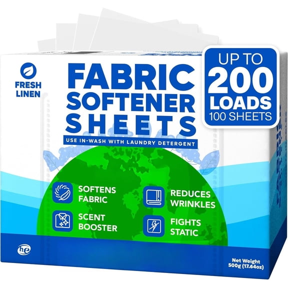Fabric Softener Sheets for Washer - Laundry Softener Sheets for Washing Machines, Scented (200 loads) | Pods and Liquid Alternative