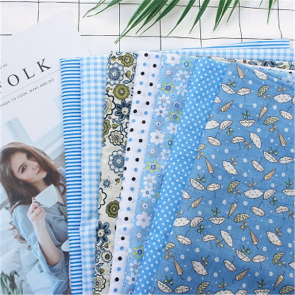Fabric Squares, 7PCS Pre-Cut Patchwork Bundle, 25x25CM Soft Breathable Quilting Sewing DIY Craft Material for KidsProjects