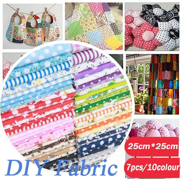 Fabric Squares under $5! Cagogo 7PCS Fabric Bundle Patchwork Squares Quilting Sewing Patchwork DIY Craft Materials Sewing Supplies Quilting Fabrics