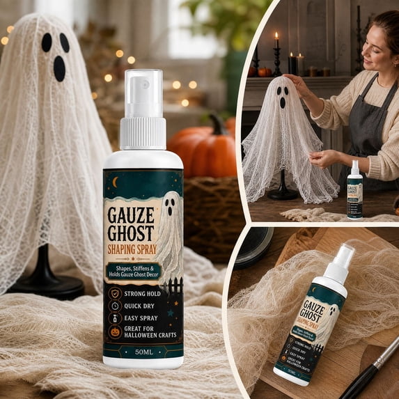 Fabric Stiffener Spray, Quick Dry Craft Spray for Ribbon Flowers Lace Hats and Fabric Shaping, Halloween Craft Supply for Decorative Fabric Projects