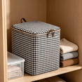 thumbnail image 1 of Fabric Storage Bag with Zipper, Foldable Large Storage Bin with Handles, Heavy Duty Moving Bags Printed Fabric Organizer for Clothes, Toys and Bed Sheets M/140L, 1 of 8
