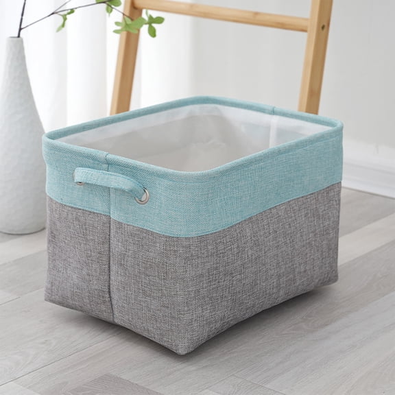 Fabric Storage Baskets for Closet, 14.9 x 11 Inch Rectangular Cloth Organizer Bins, Foldable Box with Sturdy Handles for Clothes and Spring Home Organization