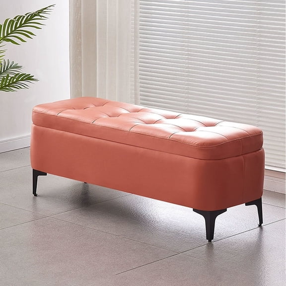 Fabric Storage Bench,Footrest, Bed End Stool, Large Toy Chest, Shoe Storage Bench,Blanket Storage Box Rectangle Ottoman for Living Room Windows