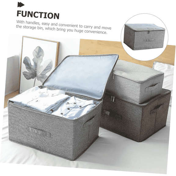 Fabric Storage Bins 2-Pack, Large Foldable Closet Organizer Boxes with Handles, Fabric Baskets for Wardrobe, Shelf, Bedroom & Nursery Organization