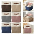 thumbnail image 1 of Fabric Storage Bins Cozival Large Fabric Storage Basket with Handles, 28X28Cm Linen Canvas Organizer Bin for Clothes, Toys, Books, Bedroom, Closet, Nursery, Linen Organizer Basket, Grey, 1 of 9