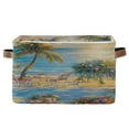 thumbnail image 1 of Fabric Storage Bins,Cube Organizer with Handles,14.2 x 10.2 x 8.3 inch,Outdoor Beach View, 1 of 8