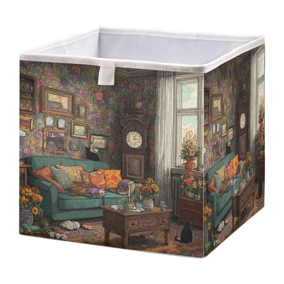 Fabric Storage Bins Foldable Cube For Home Organization Baskets A Cozy Living Room