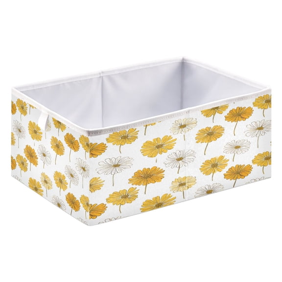 Fabric Storage Bins Foldable Cube For Home Organization Baskets Bright Yellow
