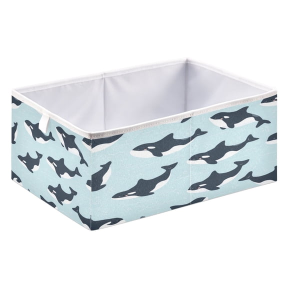 Fabric Storage Bins Foldable Cube For Home Organization Baskets Cutie Orcas Vectro Pattern