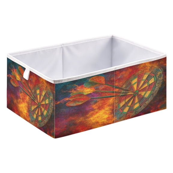 Fabric Storage Bins Foldable Cube For Home Organization Baskets Dartboard Pattern