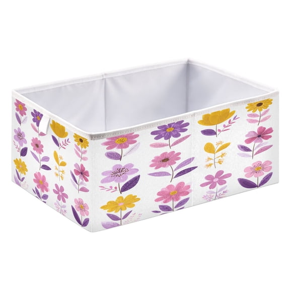 Fabric Storage Bins Foldable Cube For Home Organization Baskets Flat Flower Elements