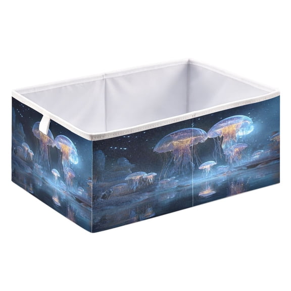 Fabric Storage Bins Foldable Cube For Home Organization Baskets Float Jellyfish