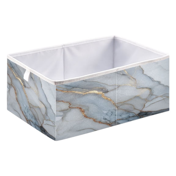Fabric Storage Bins Foldable Cube For Home Organization Baskets Marble Texture Patern
