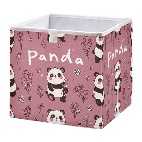 Fabric Storage Bins Foldable Cube For Home Organization Baskets Panda Pattern
