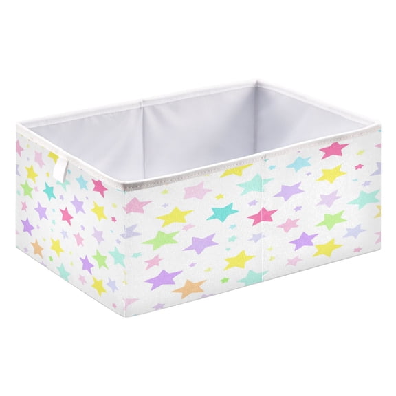 Fabric Storage Bins Foldable Cube For Home Organization Baskets Pastel Color Stars