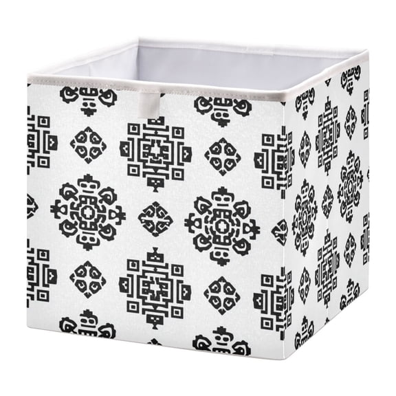 Fabric Storage Bins Foldable Cube For Home Organization Baskets Pattern Of Aztec