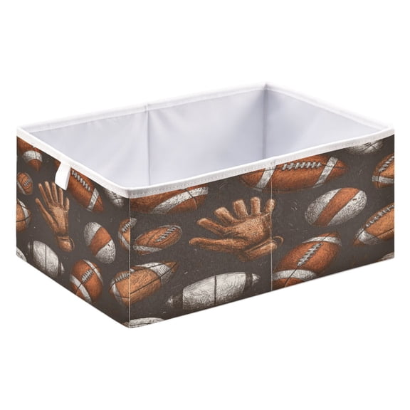 Fabric Storage Bins Foldable Cube For Home Organization Baskets Pattern Of Football Glove
