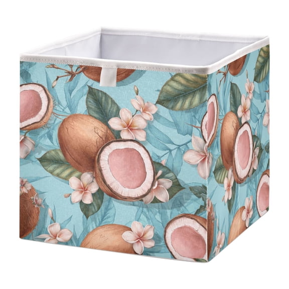 Fabric Storage Bins Foldable Cube For Home Organization Baskets Peach-brown Coconut
