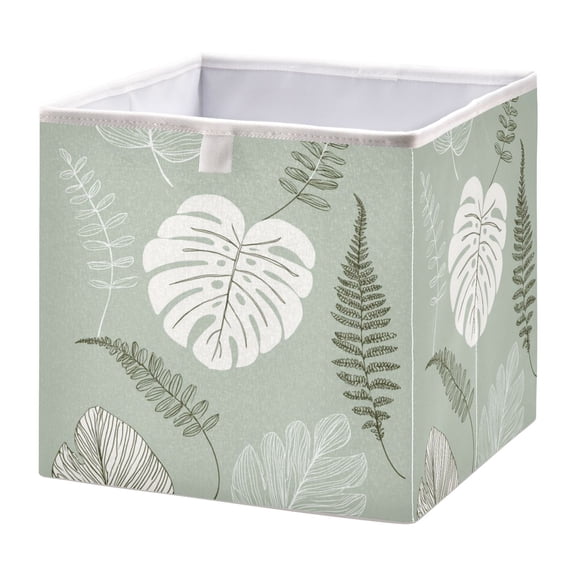 Fabric Storage Bins Foldable Cube For Home Organization Baskets Sage Green