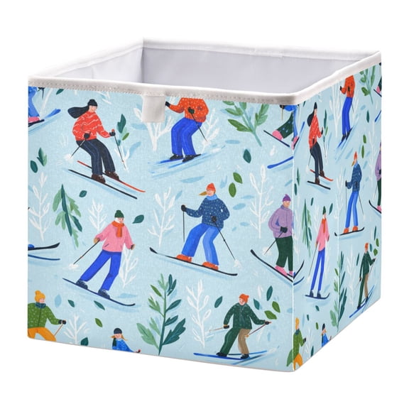 Fabric Storage Bins Foldable Cube For Home Organization Baskets Skiers