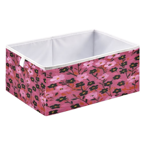 Fabric Storage Bins Foldable Cube For Home Organization Baskets Small Dark Black & Bright