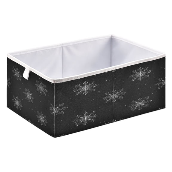 Fabric Storage Bins Foldable Cube For Home Organization Baskets Snowflake Pattern