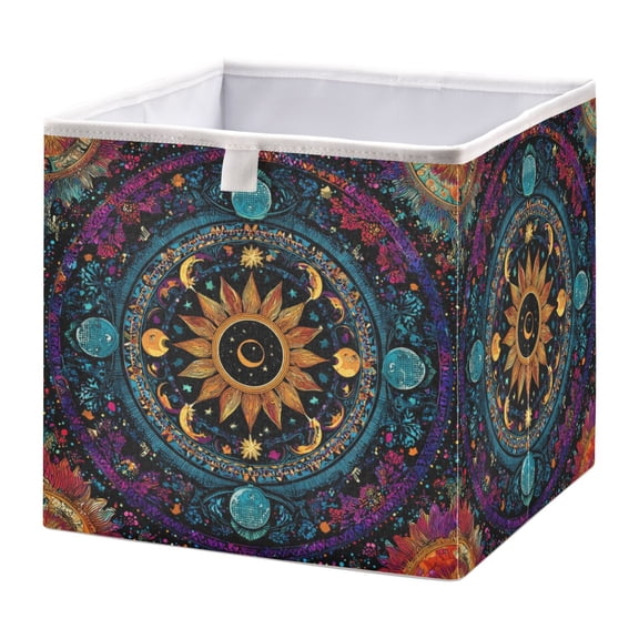 Fabric Storage Bins Foldable Cube For Home Organization Baskets Sun Moon & Stars
