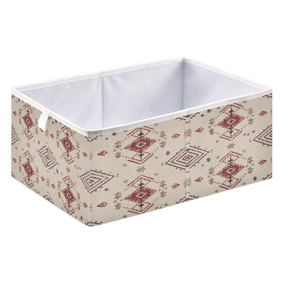 Fabric Storage Bins Foldable Cube For Home Organization Baskets Tribal Motifs