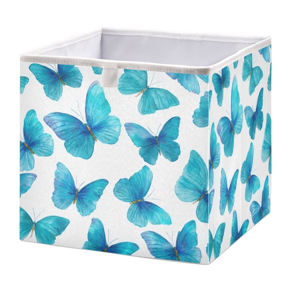 Fabric Storage Bins Foldable Cube For Home Organization Baskets Turquoise Blue