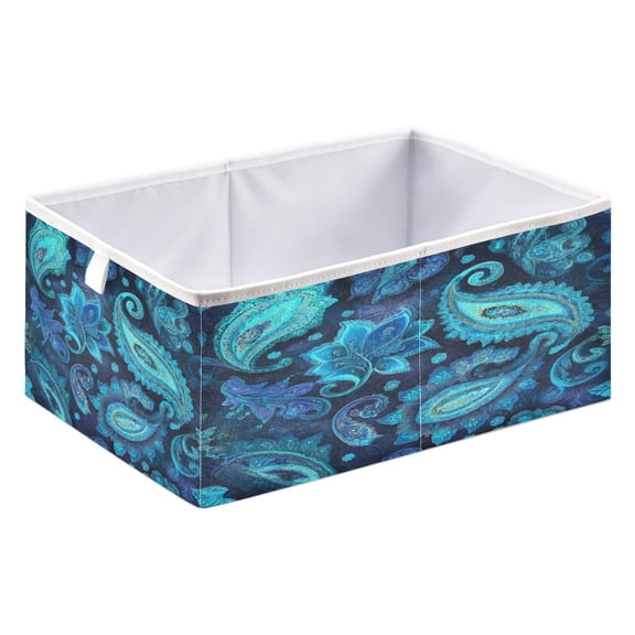 Fabric Storage Bins Foldable Cube For Home Organization Baskets Turquoise
