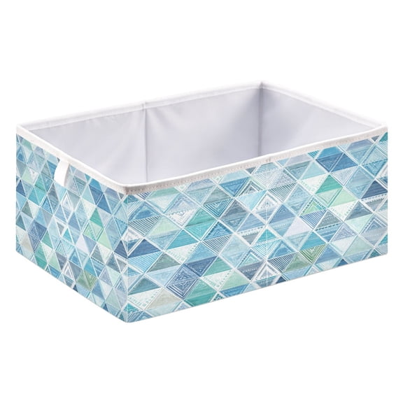 Fabric Storage Bins Foldable Cube For Home Organization Baskets Various Blue and Teal