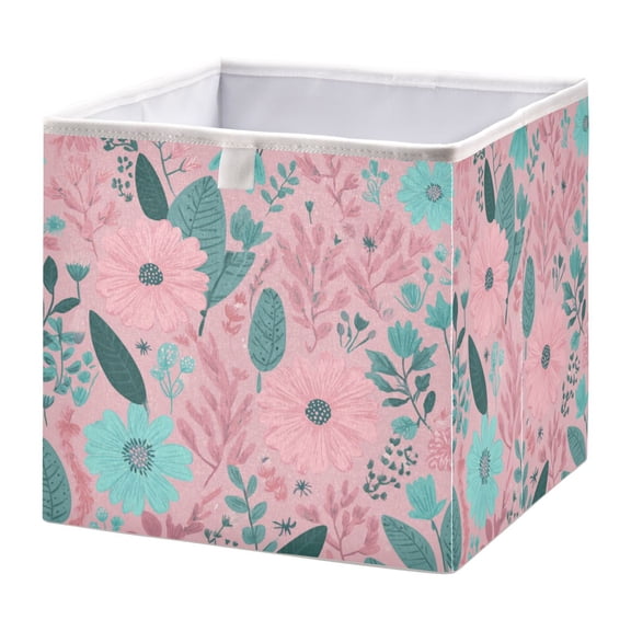Fabric Storage Bins Foldable Cube For Home Organization Baskets Wildfloral Design Patterns