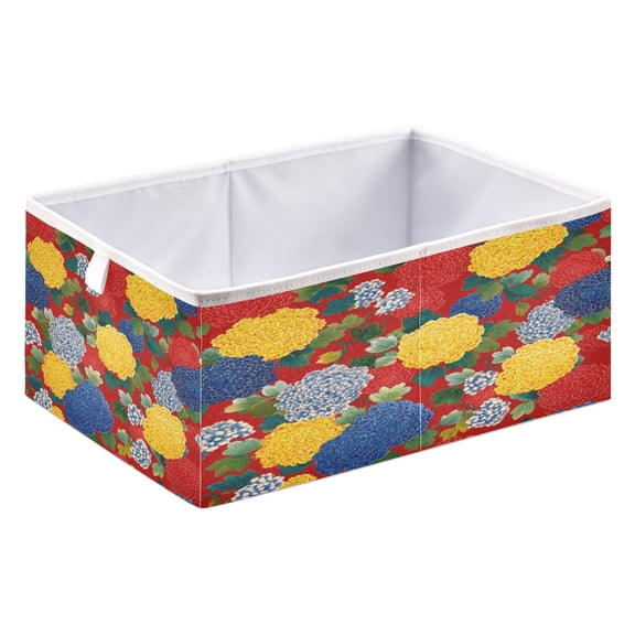 Fabric Storage Bins Foldable Cube For Home Organization Baskets Yellow Blue Green