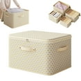 thumbnail image 1 of Fabric Storage Bins with Lids Foldable Stackable Closet 25L Large Organizer Boxes with Handles for Clothes Blankets Bedding, Space Saving Storage for Home Bedroom, 1 of 5