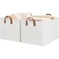 thumbnail image 1 of Fabric Storage Bins for Shelves, Extra Large Storage Baskets with Metal Frame, Closet Baskets and Bins with Handles, Jumbo, Beige, 2-Pack, 1 of 16