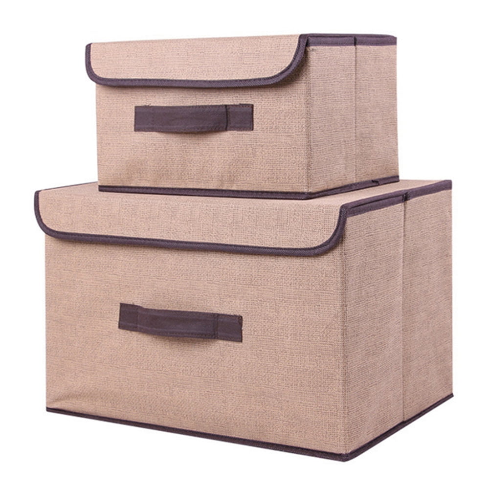 Fabric Storage Bins with Lids with FlipTop Lid Storage Box for Shelf