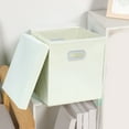 thumbnail image 1 of Fabric Storage Box Foldable Drawer Storage Organizer Cube Bin with Lid - Cloth Collapsible Container for Clothes Toys Accessories - Home Organization Shelf Closet Car Storage 11 Inch, 1 of 6