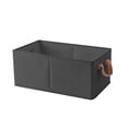 thumbnail image 1 of Fabric Storage Box with Steel Frame - 18x11x8 Inch Foldable Clothes Organizer, Stackable Shelf Bins for Closet, Toys, Collapsible Linen Storage Basket with Handle, 1 of 1