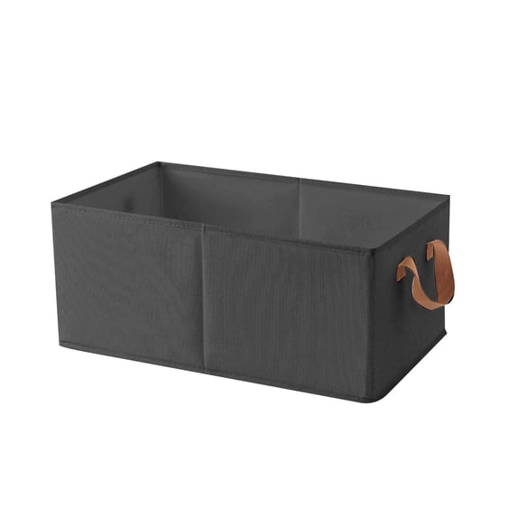 Fabric Storage Box with Steel Frame & Handle | Foldable Closet Organizer for Clothes & Toys | 18x11x8 Inch Collapsible Shelf Bin | Stackable Linen Storage Basket for Home & Nursery