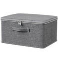 thumbnail image 1 of Fabric Storage Box with Combination Lock, Collapsible Clothes Wardrobe Storage Box with Lid for Bedding, Clothes, Quilts, Sweater, 1 of 8
