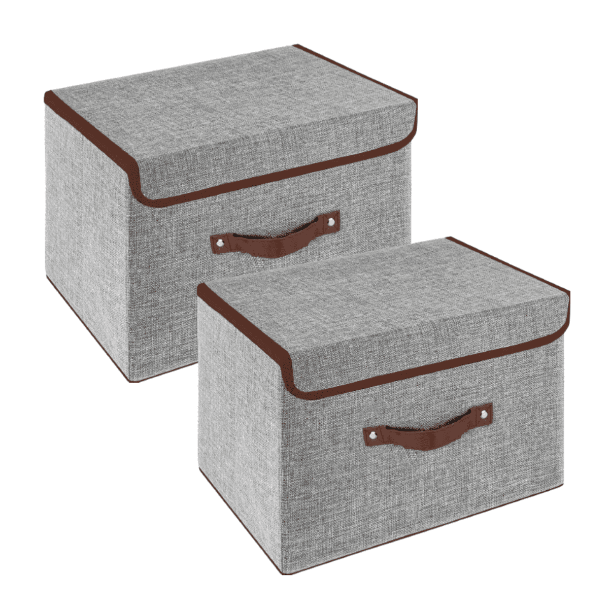 Fabric Storage Boxes with Lids 2 Pack Linen Fabric Clothing Shelf ...
