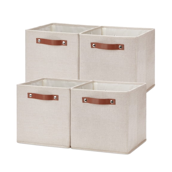 Fabric Storage Cube Beige 11×11×11 Home Closet Organizing