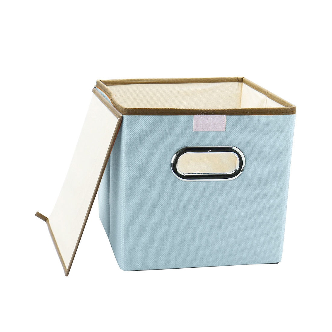 Fabric Storage Cube Bin Foldable Toy Box Organizer with Handles & Lid