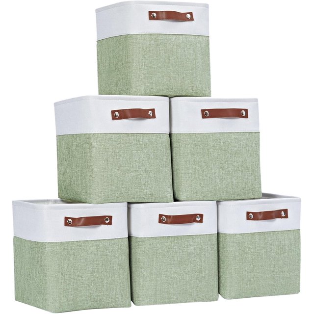 Fabric Storage Cubes, 11 Inch Cube Storage Bin 6 Pack, Collapsible Cube