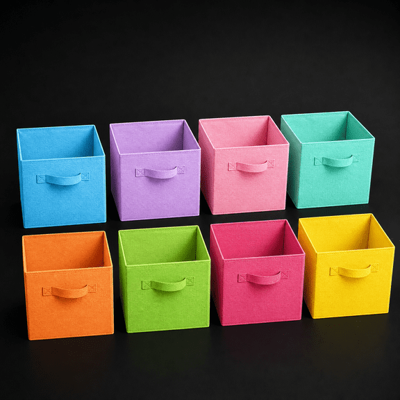 Fabric Storage Cubes 8 Pack 11 Inch 8 Colors Closet Organizer